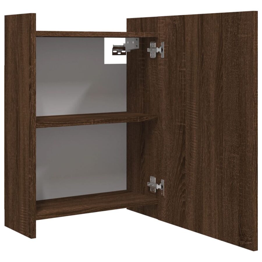 Badkamerspiegelkast 62,5x20,5x64 cm bewerkt hout bruineiken - Afbeelding 7