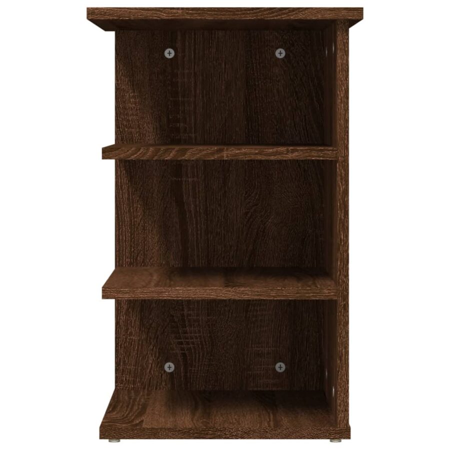 Bijzetkast 35x35x55 cm bewerkt hout bruin eikenkleur - Afbeelding 5