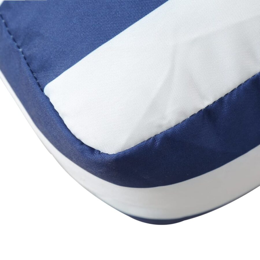Palletkussen gestreept 60x60x12 cm stof blauw en wit - Afbeelding 7