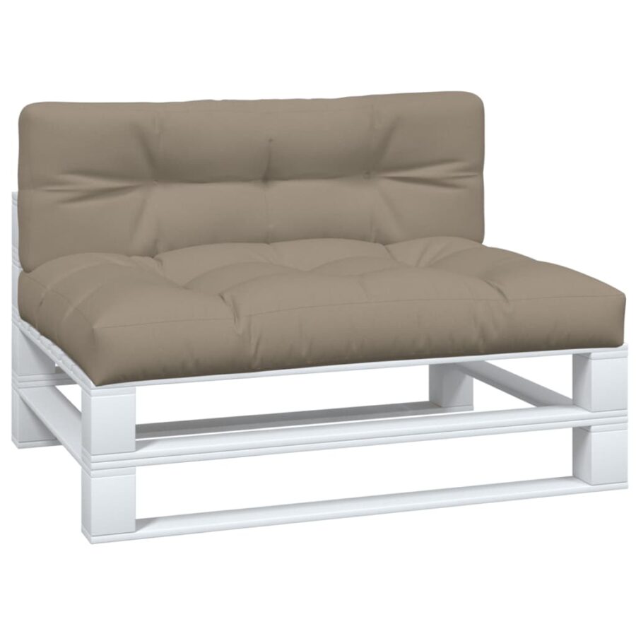 Palletkussens 2 st stof taupe - Afbeelding 3