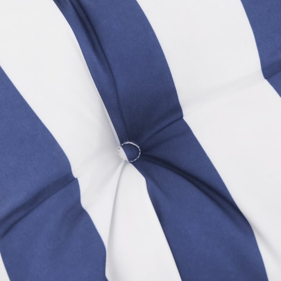 Tuinbankkussens 2 st gestreept 150x50x7 cm stof wit en blauw - Afbeelding 6