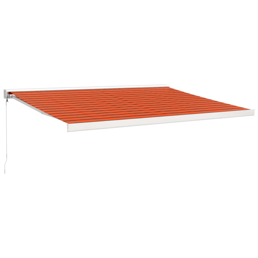 Luifel uittrekbaar 4x3 m stof en aluminium oranje en bruin - Afbeelding 2