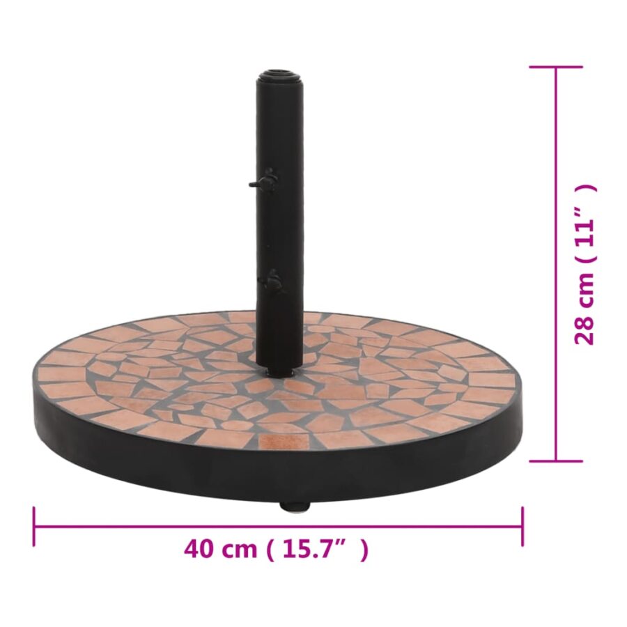 Parasolvoet rond 12 kg terracottakleurig - Afbeelding 7
