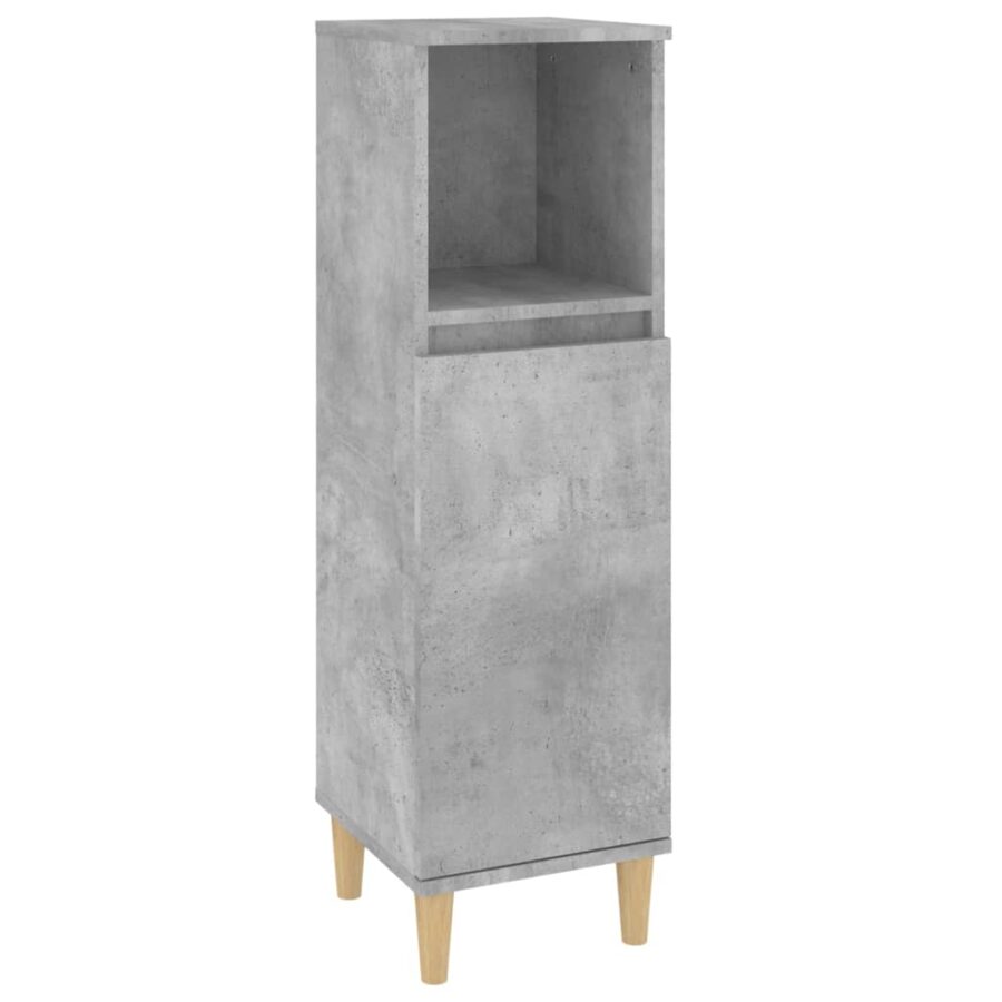 Badkamerkast 30x30x100 cm bewerkt hout betongrijs - Afbeelding 2