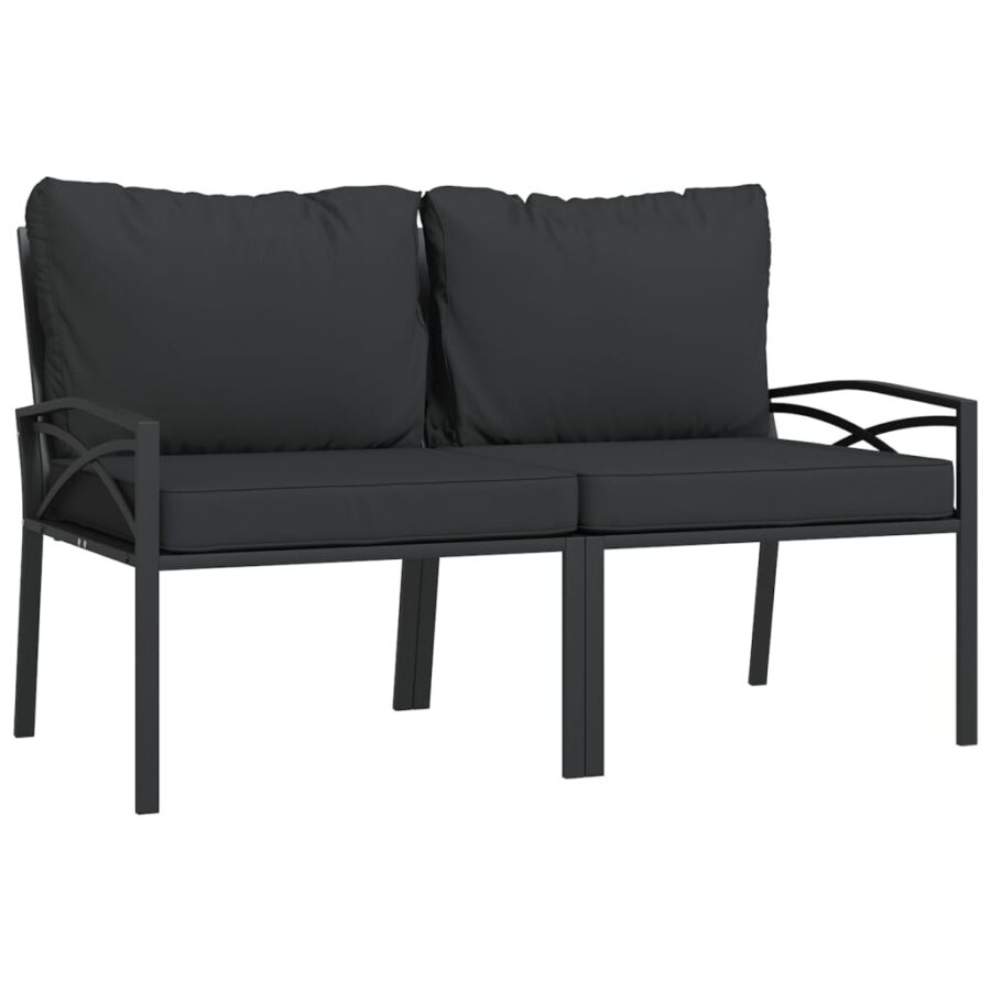 Tuinstoelen met grijze kussens 2 st 62x75x79 cm staal - Afbeelding 2