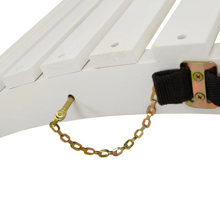Ligbedden 2 st 184x55x64 cm massief acaciahout wit - Afbeelding 6