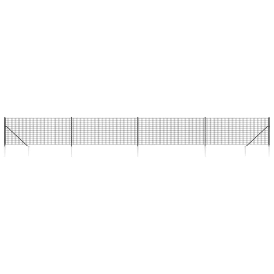 Draadgaashek met grondankers 0,8x10 m antracietkleurig - Afbeelding 2