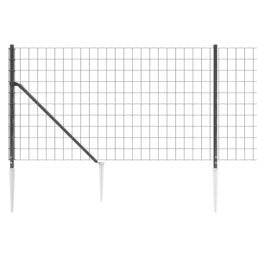Draadgaashek met grondankers 0,8x25 m antracietkleurig - Afbeelding 4