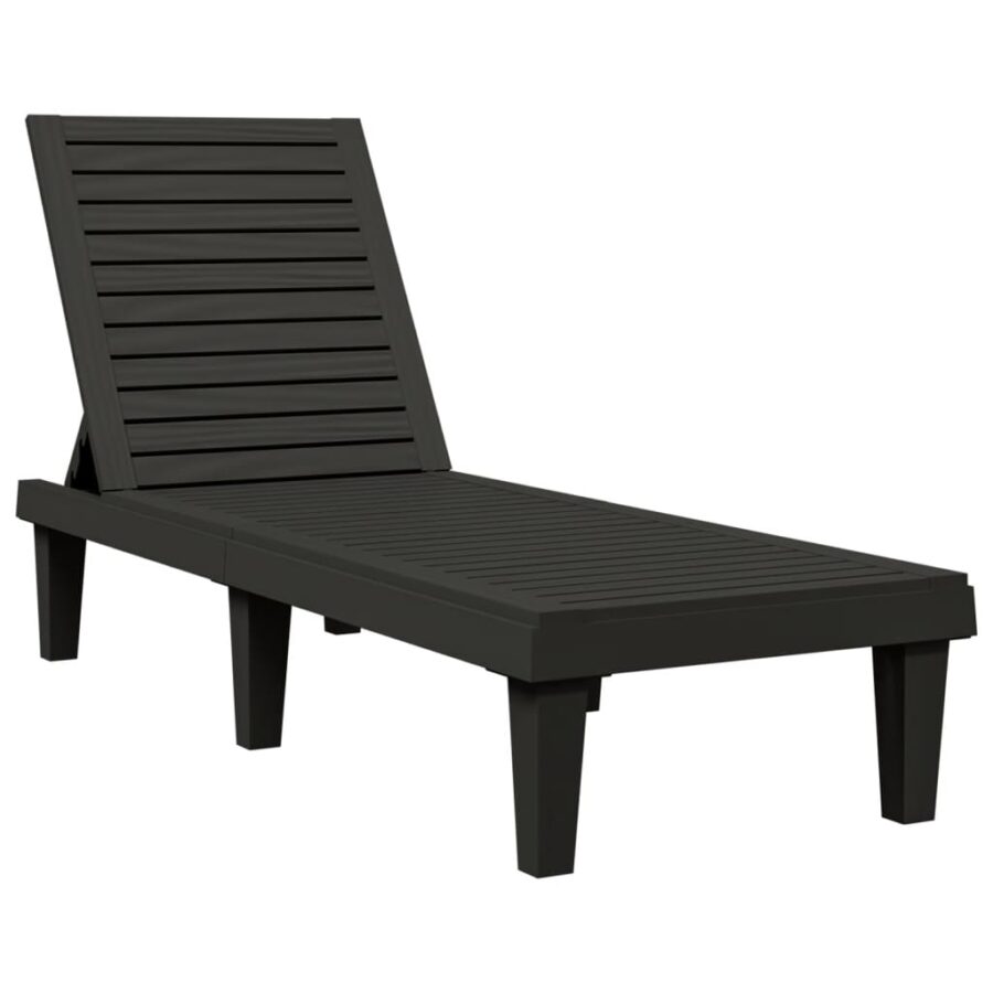 Ligbedden 2 st 155x58x83 cm polypropeen zwart - Afbeelding 4