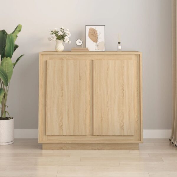 Dressoir 80x34x75 cm bewerkt hout sonoma eikenkleurig