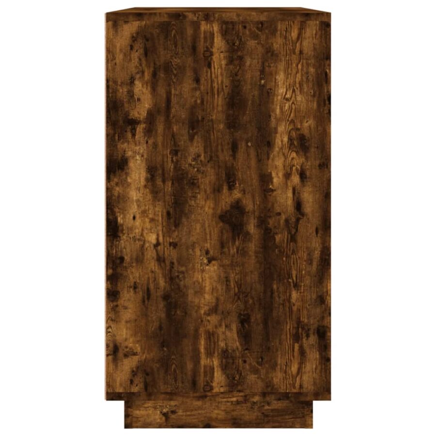 Dressoir 80x34x75 cm bewerkt hout gerookt eikenkleurig - Afbeelding 6
