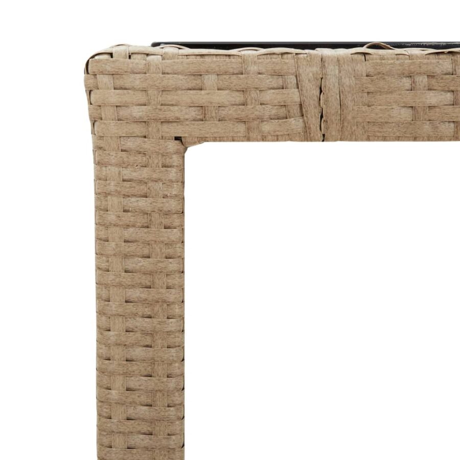 5-delige Tuinset met kussens poly rattan beige - Afbeelding 8