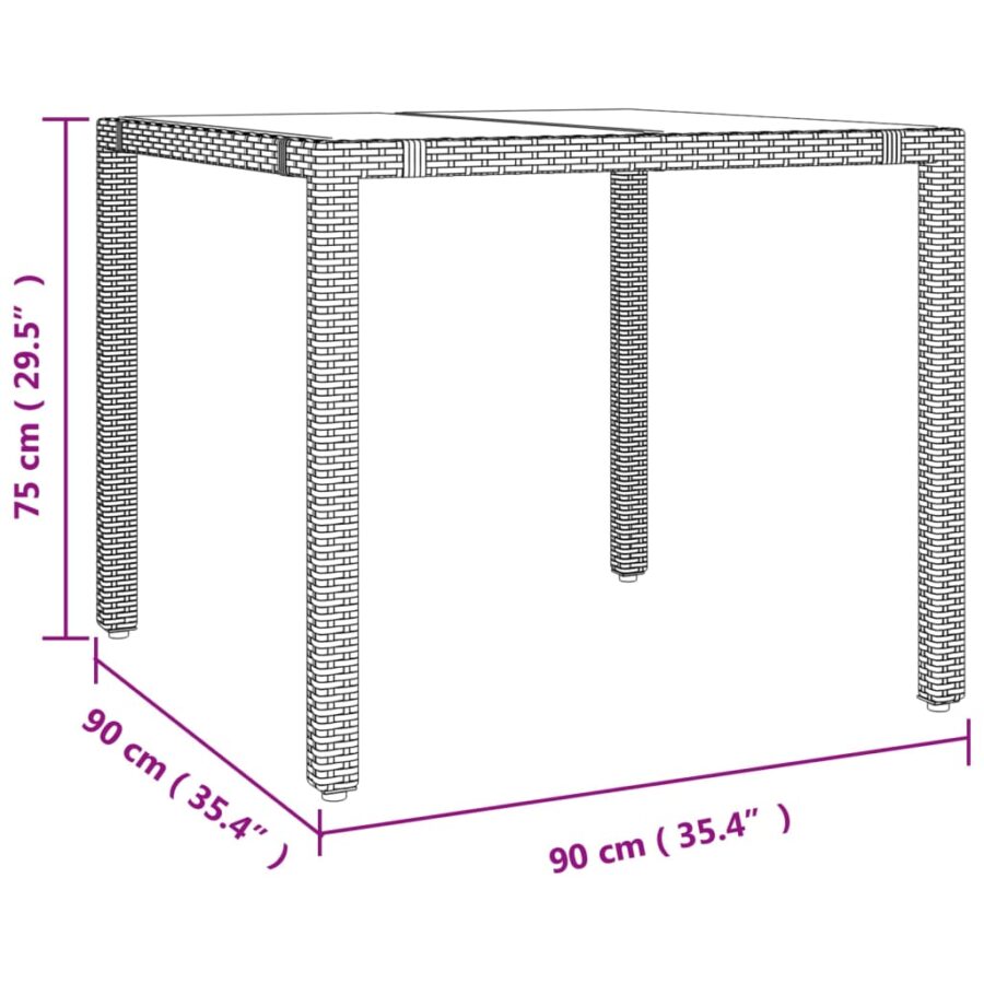 5-delige Tuinset met kussens poly rattan beige - Afbeelding 10