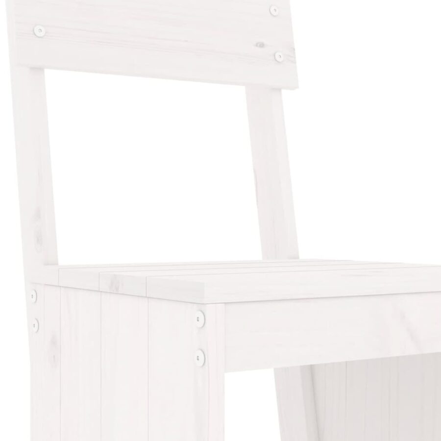 Barkrukken 2 st 40x48,5x115,5 cm massief grenenhout wit - Afbeelding 7