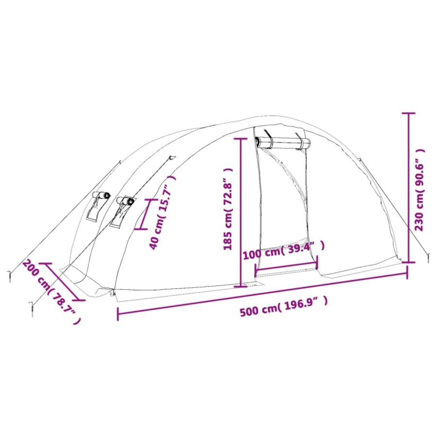 Tuinkas met stalen frame 10 m² 5x2x2,3 m - Afbeelding 12