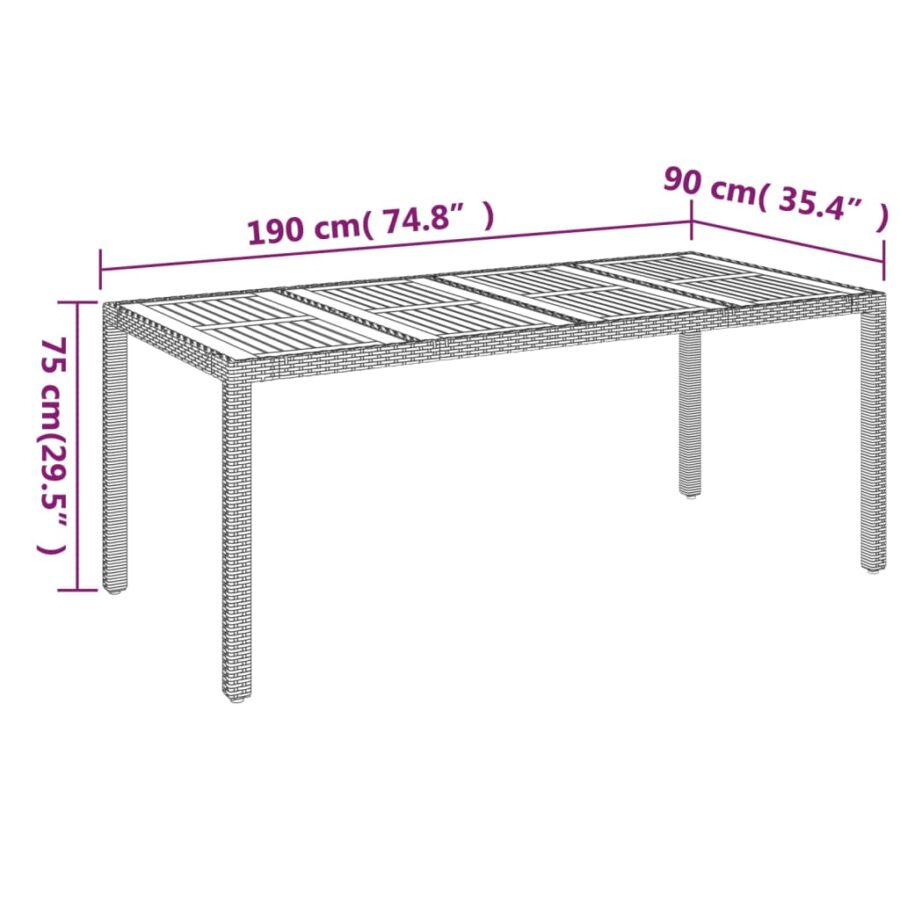 9-delige Tuinset met kussens poly rattan grijs - Afbeelding 11