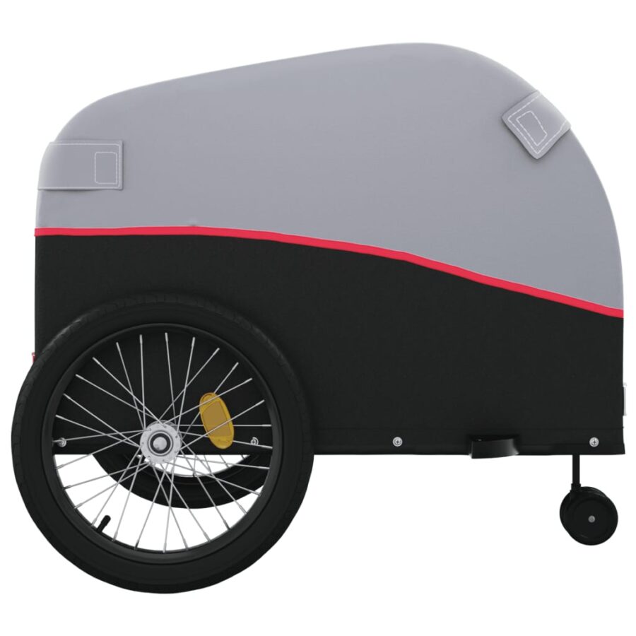 Fietstrailer 45 kg ijzer zwart en rood - Afbeelding 7