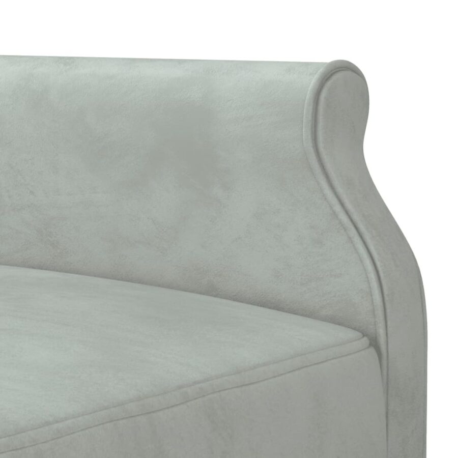 Slaapbank L-vormig 271x140x70 cm fluweel lichtgrijs - Afbeelding 8