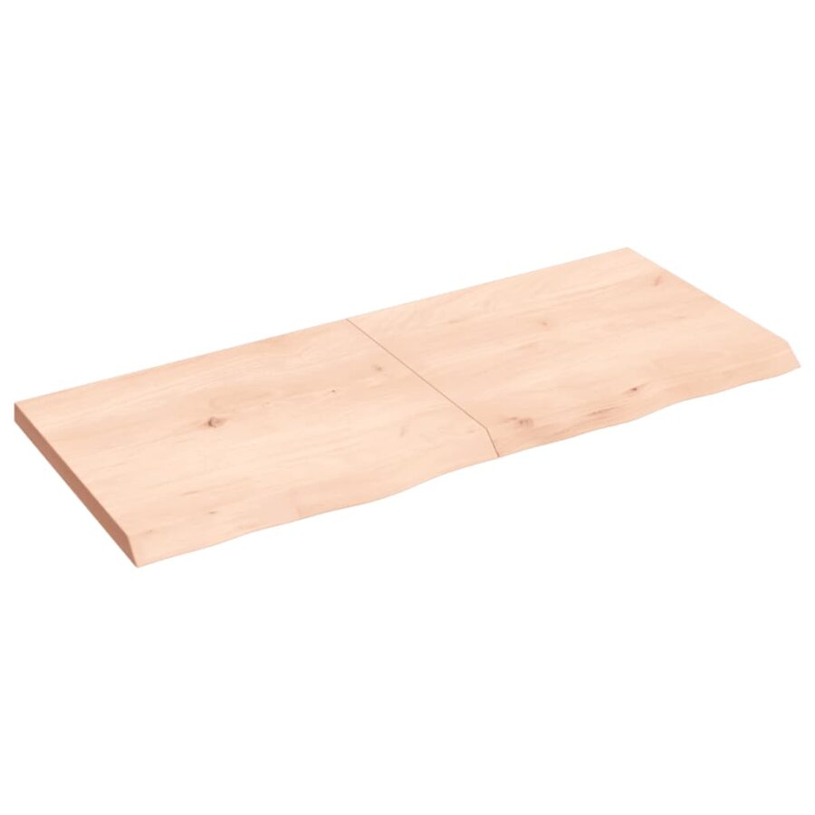 Tafelblad 120x50x(2-4) cm onbehandeld massief eikenhout - Afbeelding 2