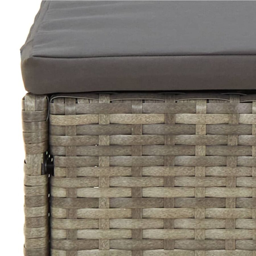 4-delige Loungeset met kussens poly rattan grijs - Afbeelding 11
