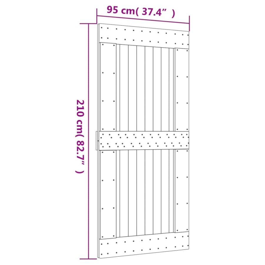 Deur NARVIK 95x210 cm massief grenenhout - Afbeelding 9