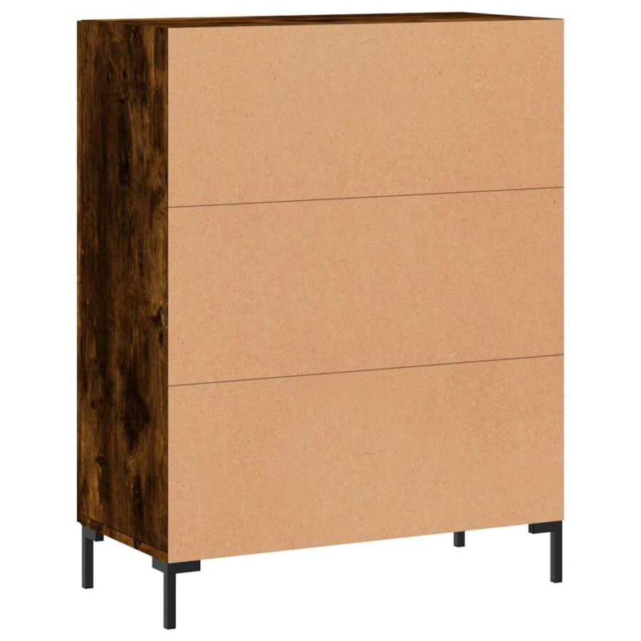 Dressoir 69,5x34x90 cm bewerkt hout gerookt eikenkleurig - Afbeelding 8