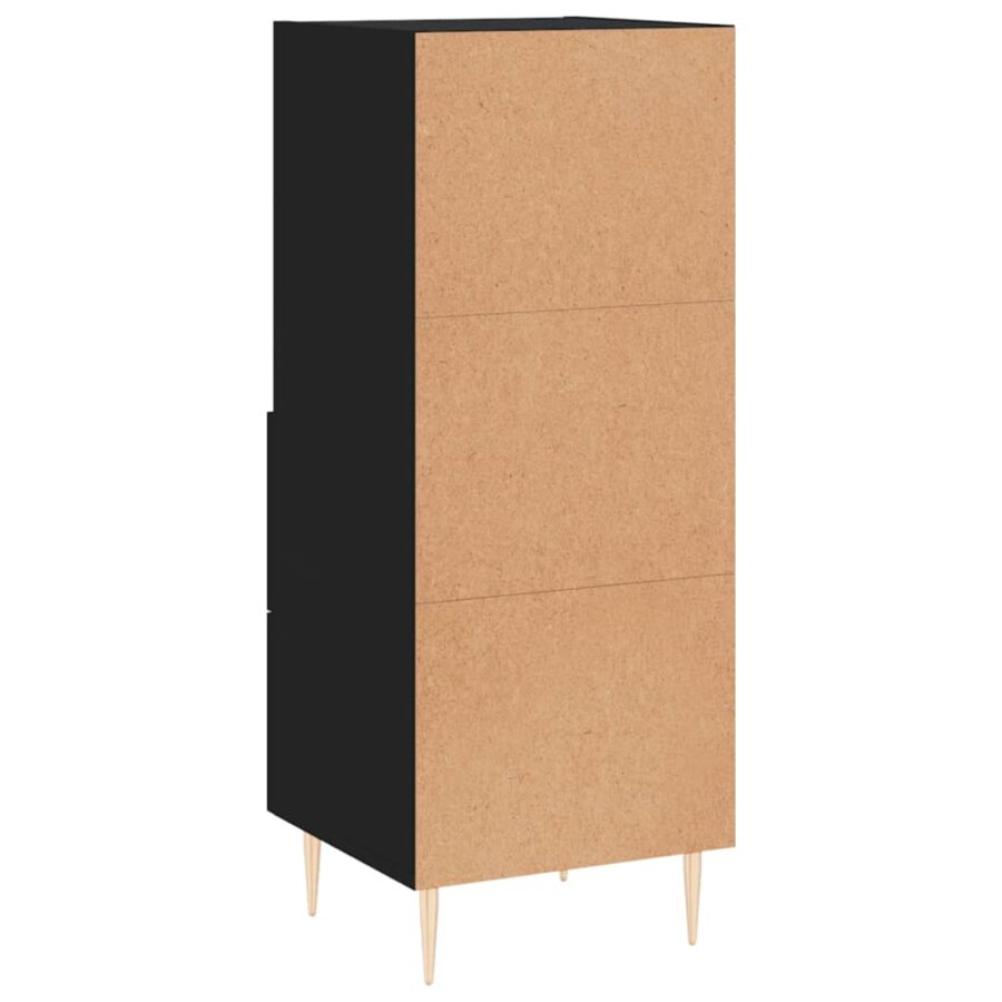 Dressoir 34,5x34x90 cm bewerkt hout zwart - Afbeelding 8