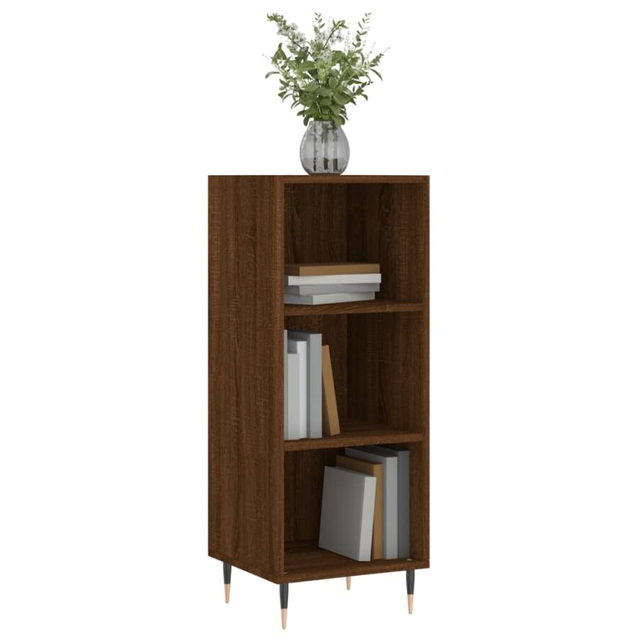 Dressoir 34,5x32,5x90 cm bewerkt hout bruin eikenkleur - Afbeelding 3