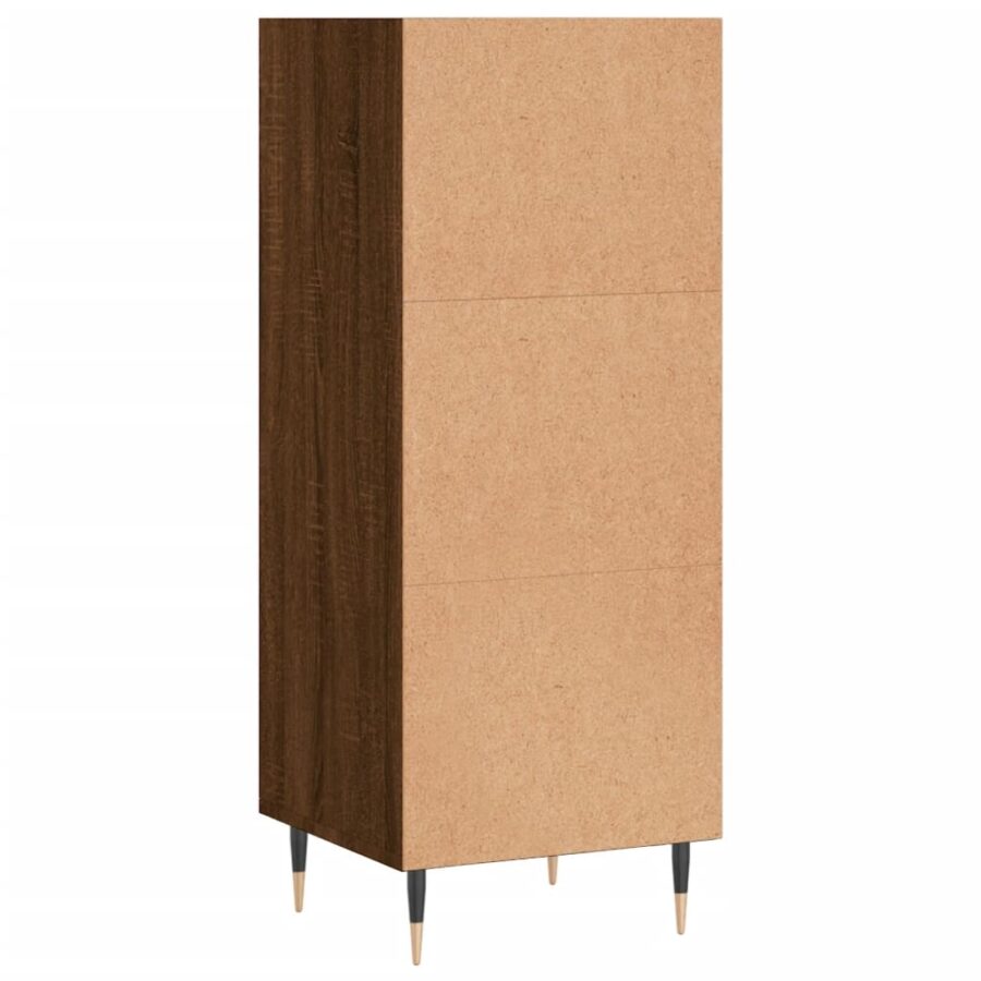 Dressoir 34,5x32,5x90 cm bewerkt hout bruin eikenkleur - Afbeelding 6