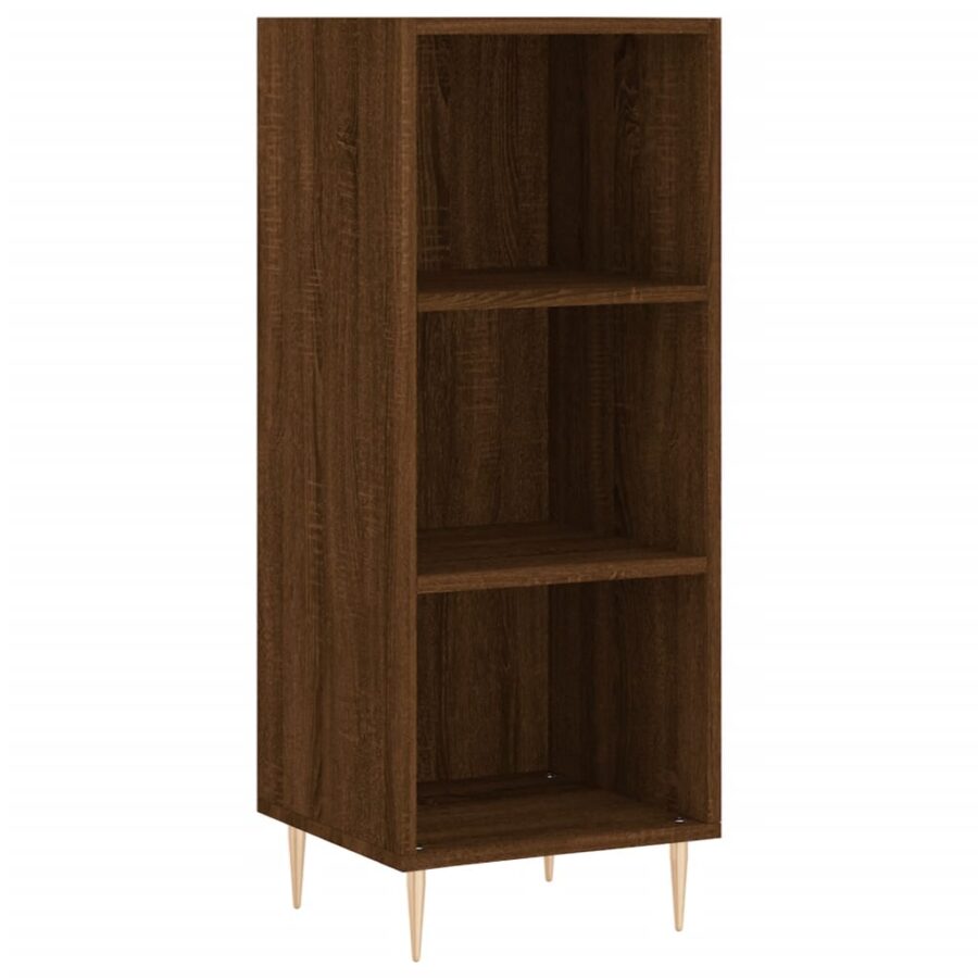 Dressoir 34,5x32,5x90 cm bewerkt hout bruin eikenkleur - Afbeelding 2