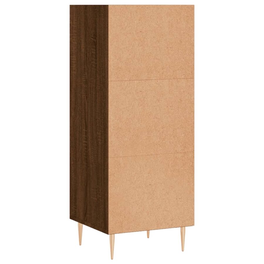 Dressoir 34,5x32,5x90 cm bewerkt hout bruin eikenkleur - Afbeelding 6