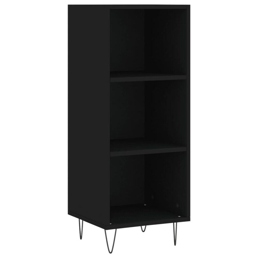 Dressoir 34,5x32,5x90 cm bewerkt hout zwart - Afbeelding 2