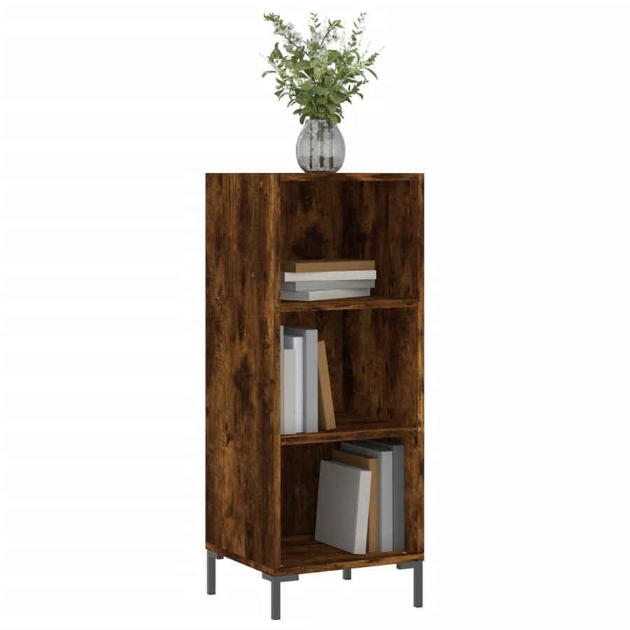 Dressoir 34,5x32,5x90 cm bewerkt hout gerookt eikenkleurig - Afbeelding 3