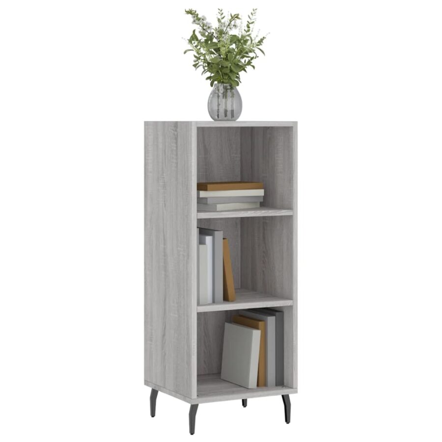 Dressoir 34,5x32,5x90 cm bewerkt hout grijs sonoma eikenkleurig - Afbeelding 3