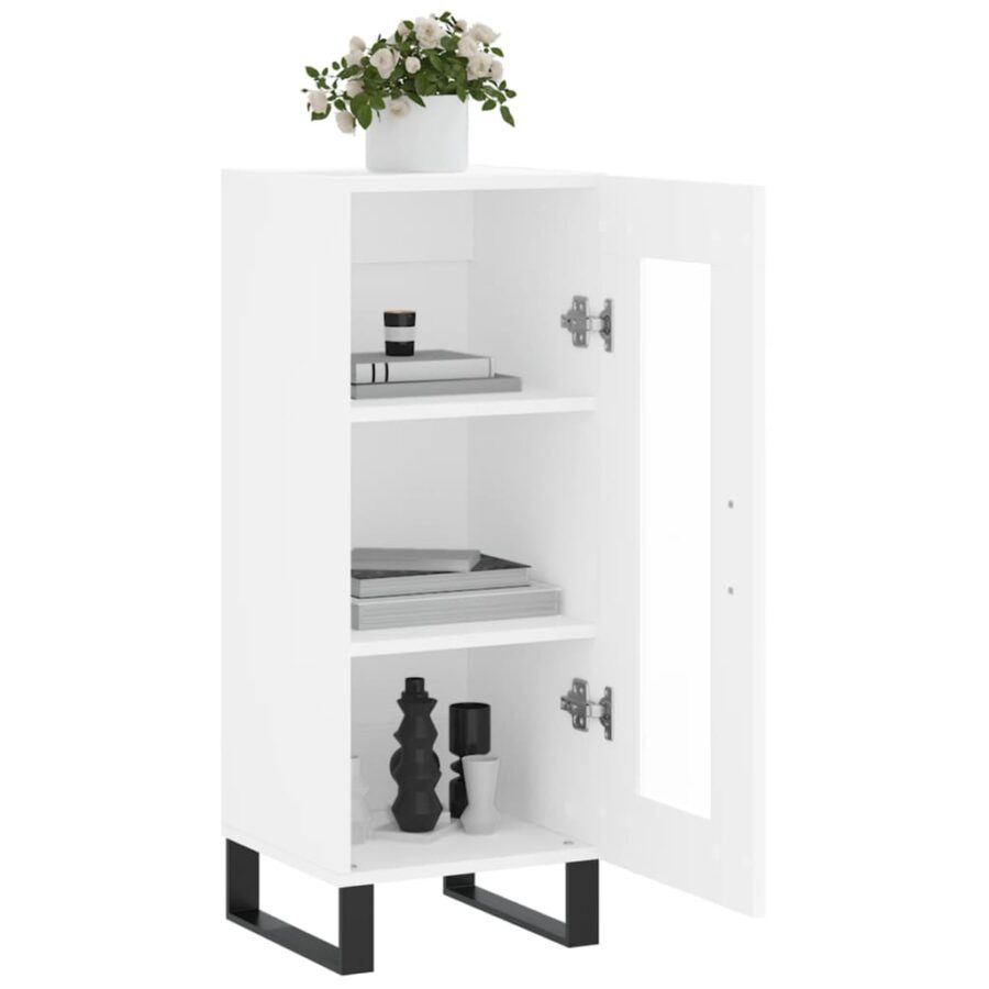 Dressoir 34,5x34x90 cm bewerkt hout wit - Afbeelding 4