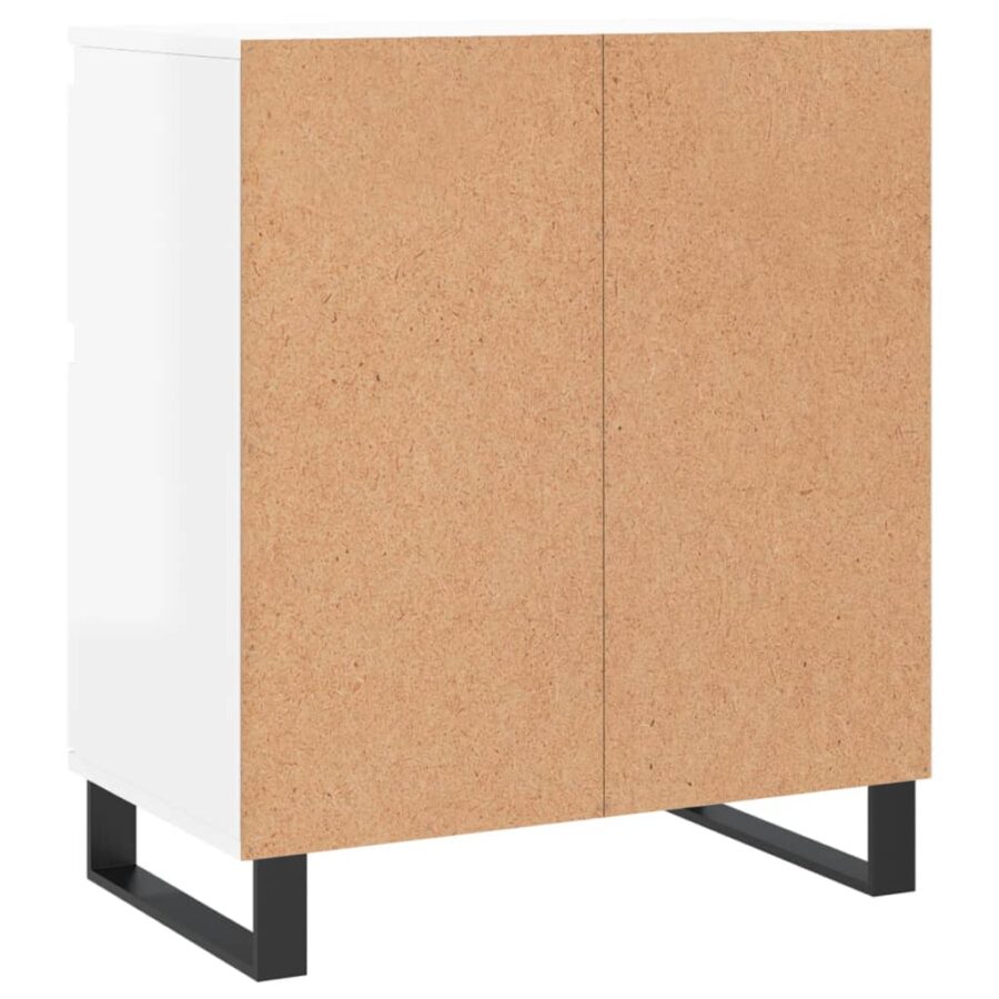 Dressoir 60x35x70 cm bewerkt hout hoogglans wit - Afbeelding 8