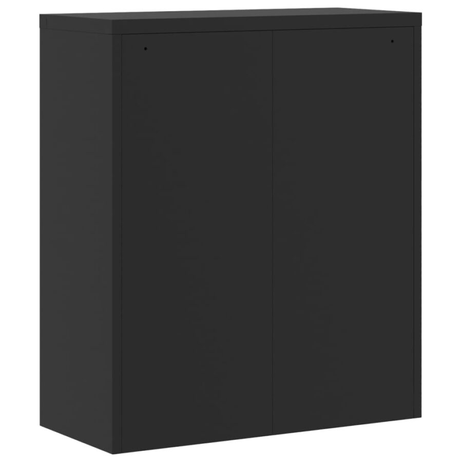 Archiefkast 90x40x105 cm staal zwart - Afbeelding 6