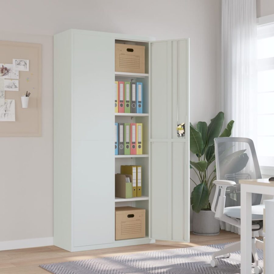 Archiefkast 90x40x200 cm staal lichtgrijs