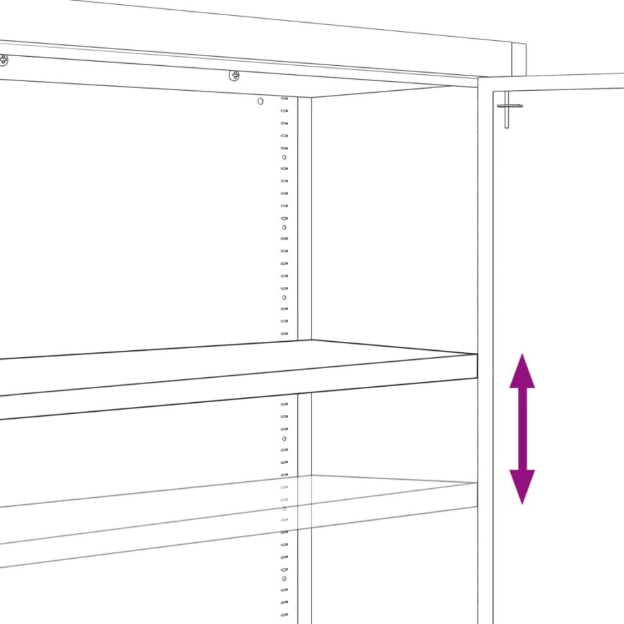 Archiefkast 105x40x180 cm staal zwart - Afbeelding 7