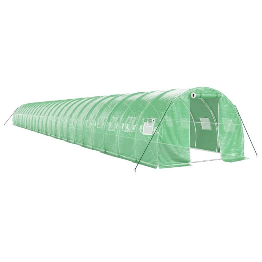 Tuinkas met stalen frame 72 m² 24x3x2 m groen - Afbeelding 2