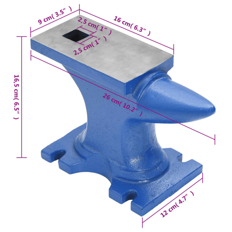 Aambeeld 10,9 kg gietijzer blauw - Afbeelding 8