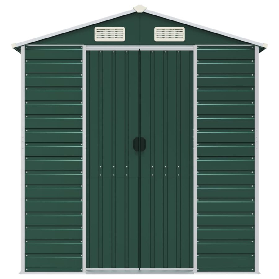 Tuinschuur 191x895x198 cm gegalvaniseerd staal groen - Afbeelding 4