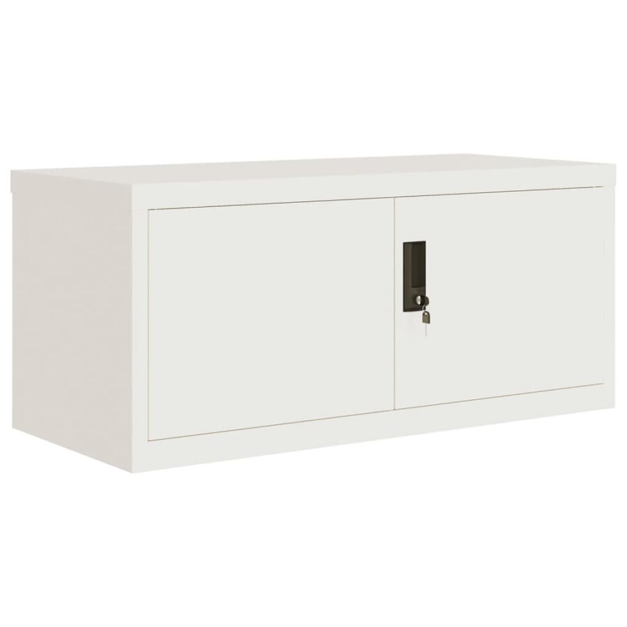 Archiefkast 90x40x145 cm staal wit - Afbeelding 3