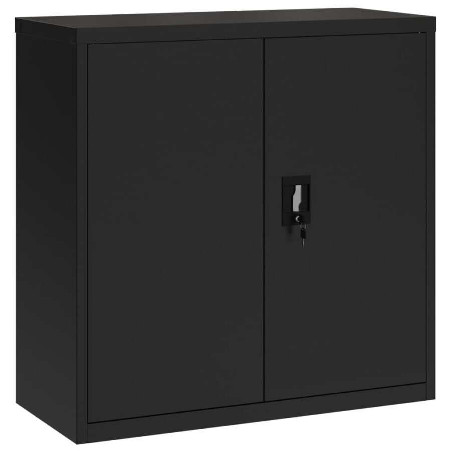 Archiefkast 90x40x130 cm staal zwart - Afbeelding 7