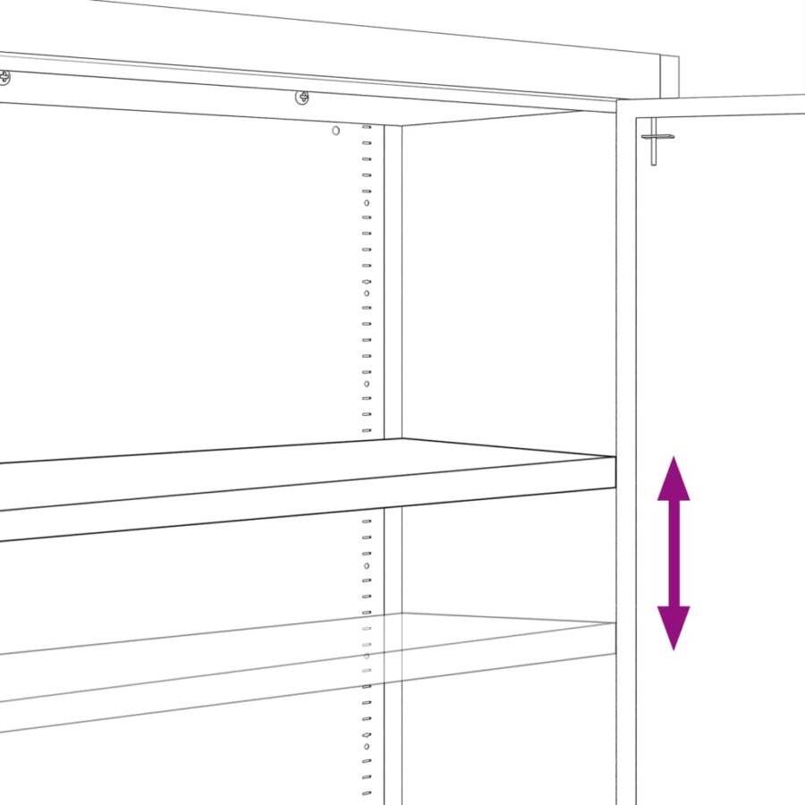 Archiefkast 90x40x110 cm staal antracietkleurig - Afbeelding 11