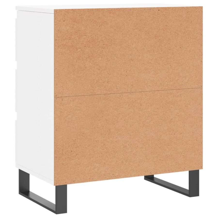 Dressoir 60x35x70 cm bewerkt hout hoogglans wit - Afbeelding 8
