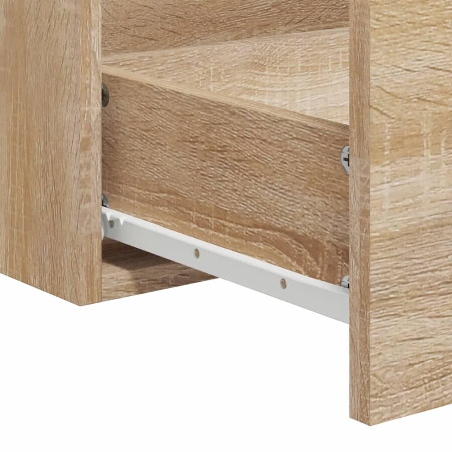 Badkamerkast met spiegel bewerkt hout sonoma eikenkleurig - Afbeelding 8