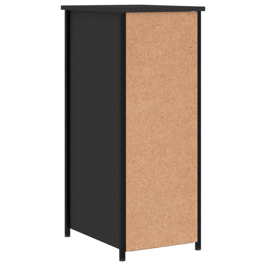 Nachtkastje 32x42x80 cm bewerkt hout zwart - Afbeelding 8