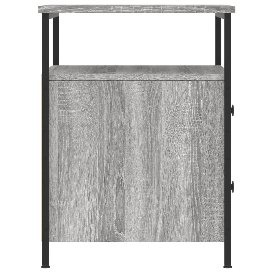 Nachtkastje 44x45x60 cm bewerkt hout grijs sonoma eikenkleurig - Afbeelding 7