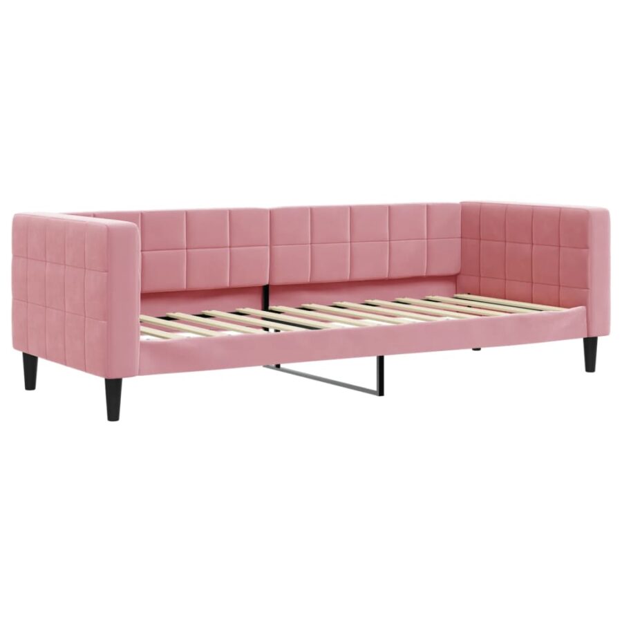 Slaapbank 80x200 cm fluweel roze - Afbeelding 2